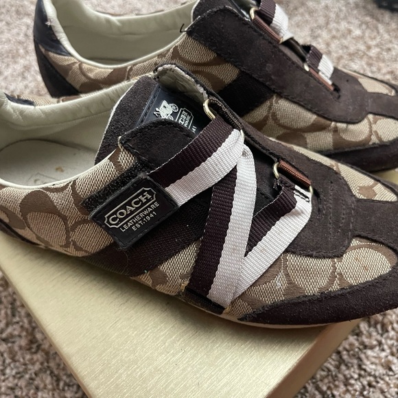 Coach Shoes - Coach Signature Brown and Cream Sneakers